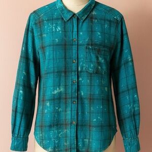 Vintage ladies Teal Hollister flannel large